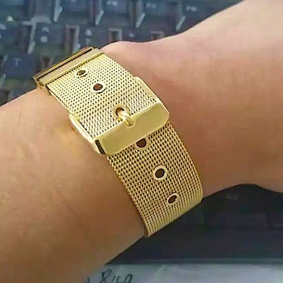 Gold Plated Belt Buckle Unisex Bracelet - Picture 1 of 3